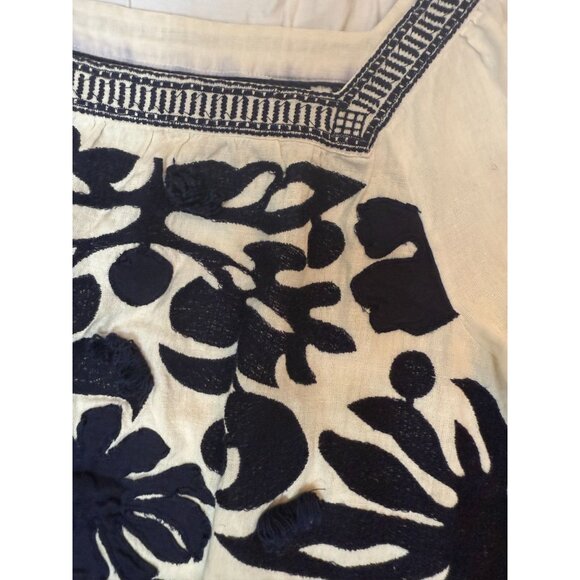 Anthropologie Maeve Liyah Embroidered Linen Blend Peasant Blouse Size 2 - Picture 13 of 13